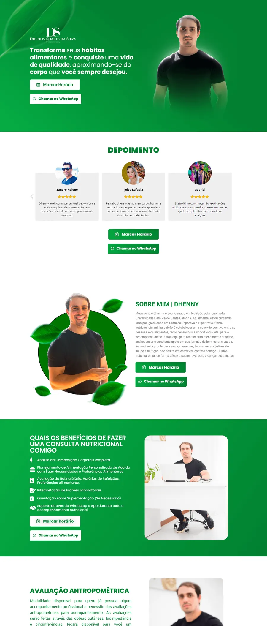 Site de Dhenny Silva Nutricionista, desenvolvido pela i43
