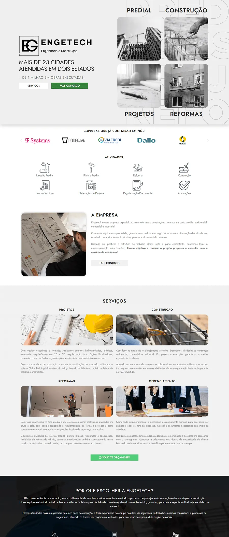 Site de Engetech, desenvolvido pela i43