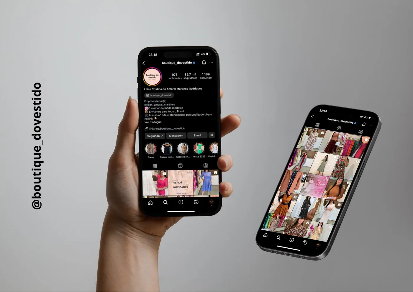 Perfil de Boutique do Vestido no Instagram
