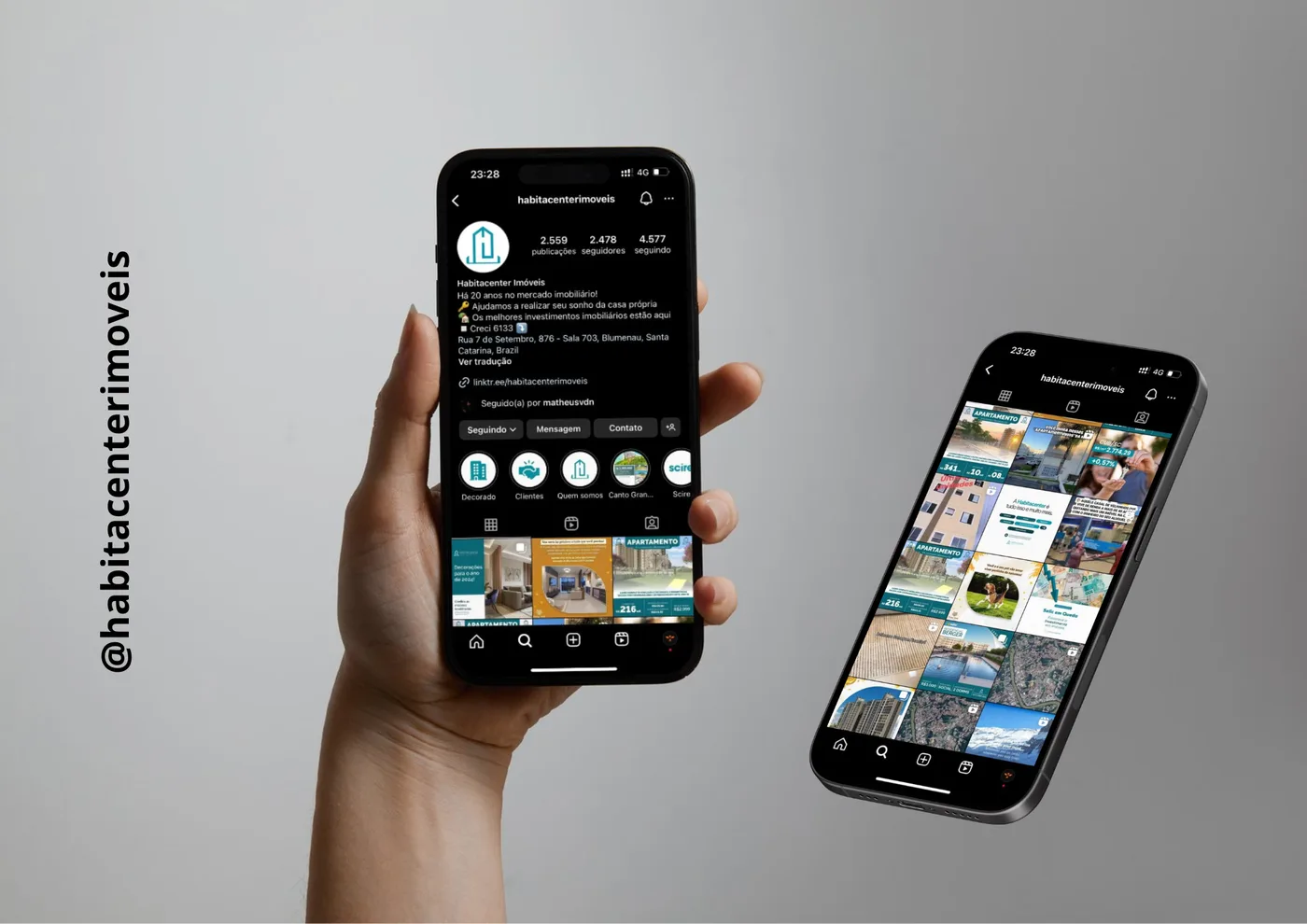 Perfil de Habitacenter Imóveis no Instagram