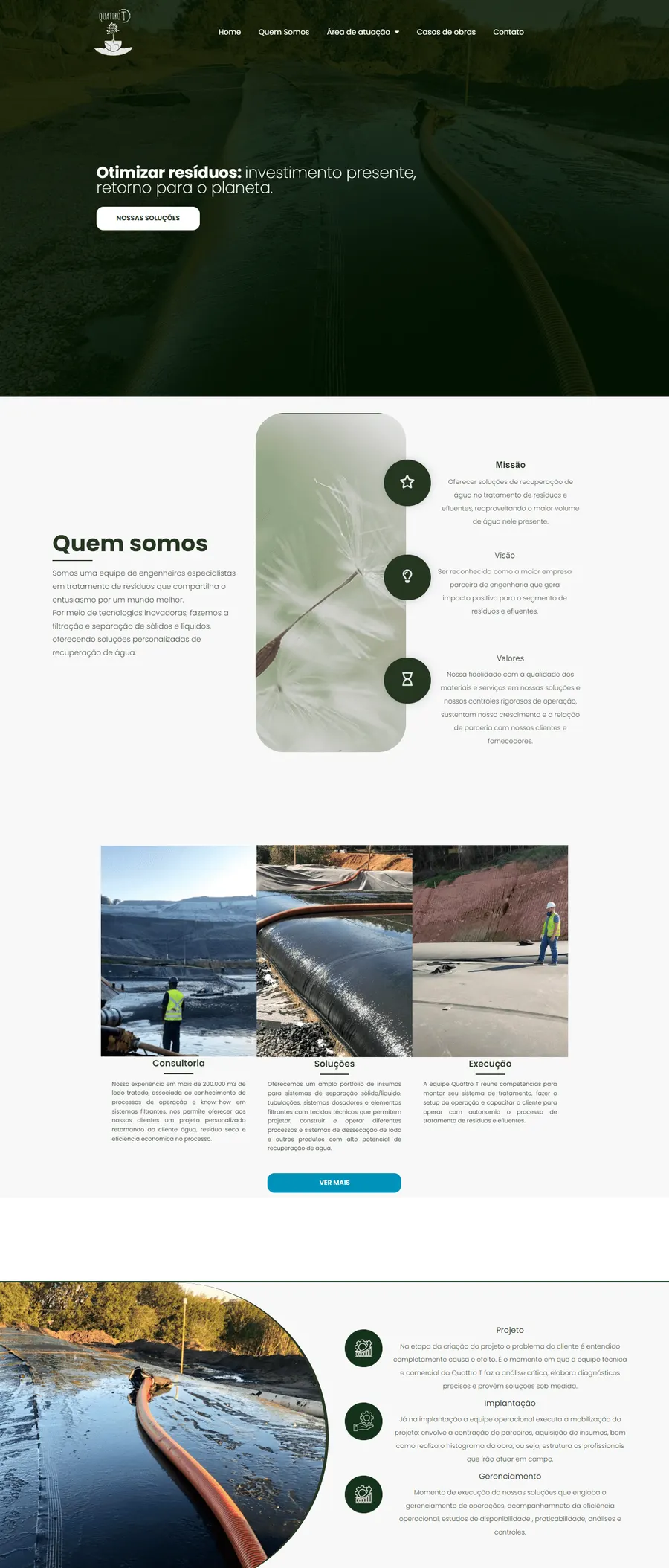Site de Quattro T, desenvolvido pela i43